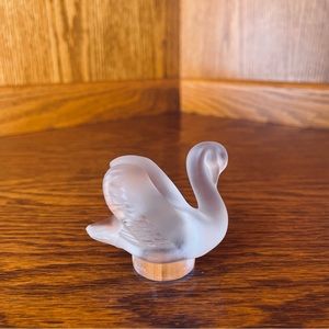 Lalique Frosted Glass Swan Sculpture
